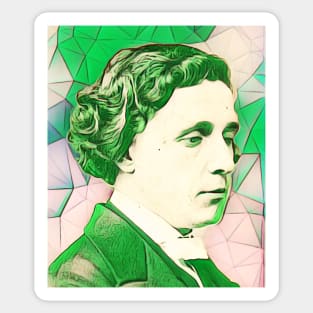 Lewis Carroll Green Portrait | Lewis Carroll Artwork 8 Sticker